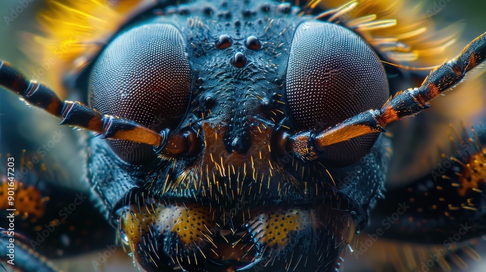 Close-up of an insect's detailed features, showcasing its intricate ...