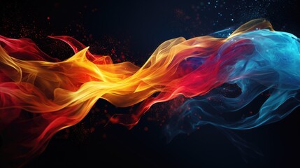 Canvas Print - Fluid dynamics with colorful motion trails