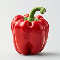 Sticker - Single Red Bell Pepper On White Background