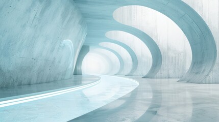 Wall Mural - Abstract Concrete Architecture: A Futuristic Interior Design