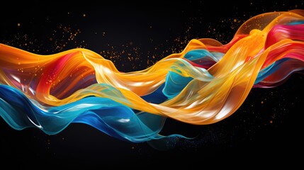 Wall Mural - Fluid dynamics with colorful motion trails