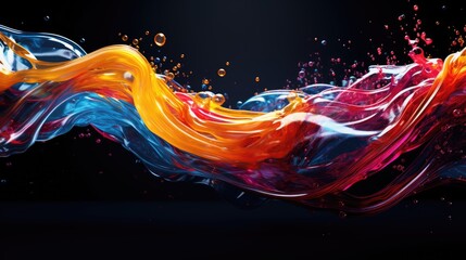 Canvas Print - Fluid dynamics with colorful motion trails