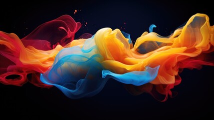 Canvas Print - Fluid dynamics with colorful motion trails