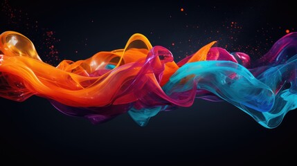 Wall Mural - Fluid dynamics with colorful motion trails