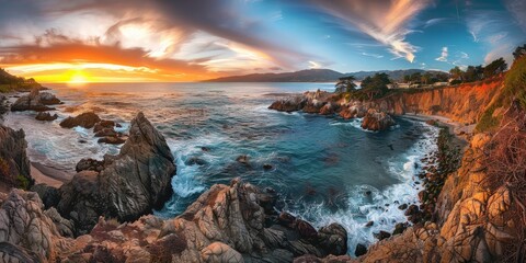 Wall Mural - Sunset Over the Pacific Coast