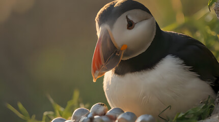 a bird that is sitting on the ground with eggs