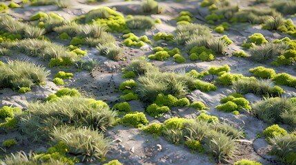 Wall Mural - green moss grows on the ground