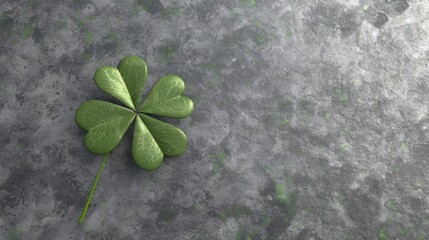 Wall Mural - one green clover leaf on a transparent background, ideal for creating a clean and lucky design.