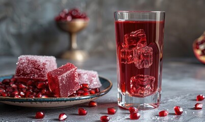 Wall Mural - A glass of pomegranate juice