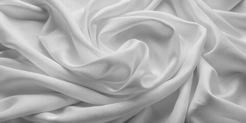 Wall Mural - softly rumpled white fabric forms a textured, organic background, with gentle folds and subtle creas