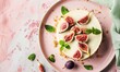 © TheoTheWizard - Fig cheesecake, garnished with figs and mint leaves