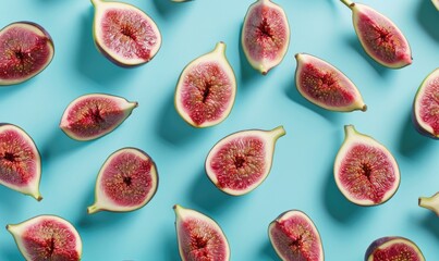 Wall Mural - Figs on a pastel blue background