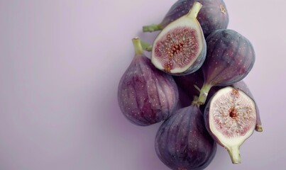 Wall Mural - Figs on a soft lavender background