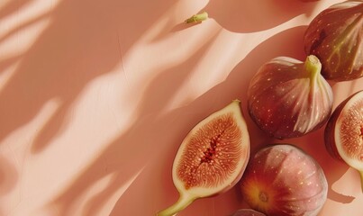 Wall Mural - Figs on a warm peach background