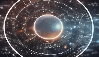 Wall Mural - light global gital generated science image circle processing concept chemical gitally interface movi