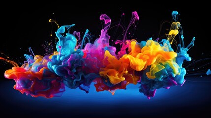 Sticker - Fluorescent paint splashes with motion blur