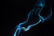 © Alena - Blue smoke isolated on a black background. A thin curved line of smoke, steam from a burnt candle to overlay on your photos.