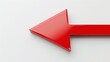 © Glce - a vivid red arrow, sleek and sharp, isolated on a white background.