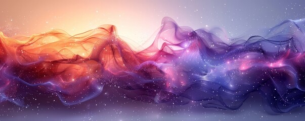 Wall Mural - A colorful, swirling line of purple, blue, and orange with stars