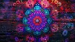 © Andrii  - Neon Mandala Patterns in Purple and Blue