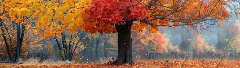 Wall Mural - Autumnal Forest Landscape