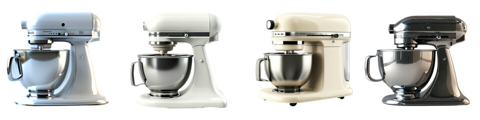 A stand mixer isolated on a white background.