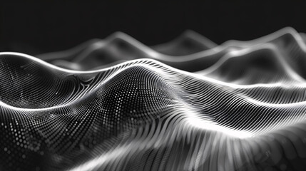 binary ripples represent the impact of ai on our digital landscape. minimalist waves convey the infl