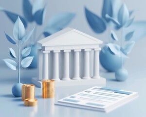 A flat design 3D depiction of a bank account statement showing a healthy savings balance and regular deposits