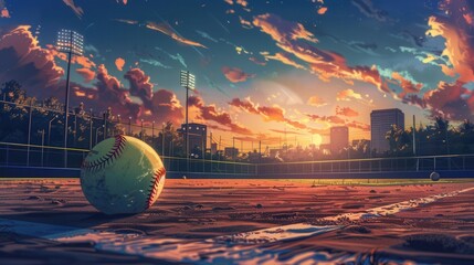 softball dreams. aesthetic high detailed softball wallpaper