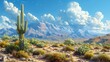 © Stock Source - Desert scene with Saguaro Cactus Carnegiea gigantea in Arizona USA
