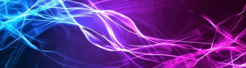 Wall Mural - Light effect on blue and purple dynamic background. Vivid neon swirls.