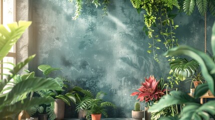 Interior wall adorned with plants