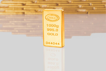 Gold bars. Isolated gold bullions on white