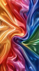 Poster - Vector Rainbow silk fabric seamless pattern, Rainbow color. Generative AI.