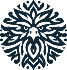 Wall Mural - tribal Tattoo art design of eagle logo silhouette 