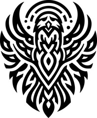 Wall Mural - tribal Tattoo art design of eagle logo silhouette 