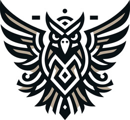 Sticker - tribal Tattoo art design of eagle logo silhouette 