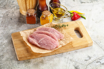 Wall Mural - Raw turkey breast fillet steak