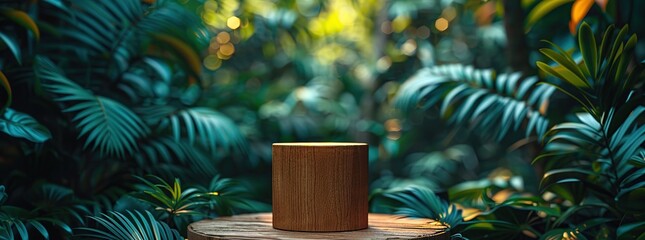 Poster - Wooden Platform in Lush Green Jungle