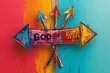 © Jullia - Colorful Conceptual Arrow Signage with Good and Bad Directions on Vibrant Background