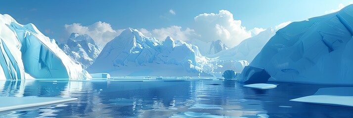 Wall Mural - a beautiful blue ocean with a mountain range in the background. the sky is clear and the sun is shin