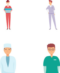 Wall Mural - Medical team icons set cartoon vector. Team of various medical specialist. Healthcare concept