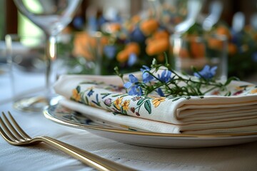 table set for a dinner