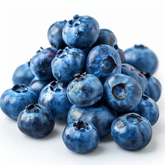 Sticker - Blueberries Piled High on White Background