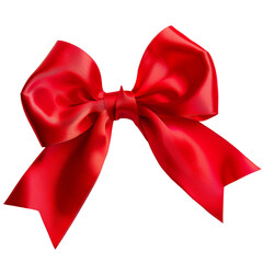 Wall Mural - Red bow isolated on white or transparent background PNG