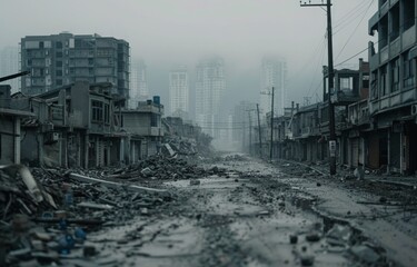 Destroyed City Street