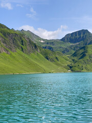 Wall Mural - lake in the mountains with sky