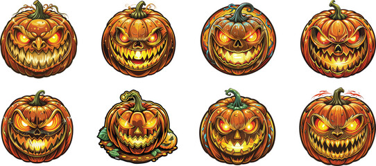 Pumpkin vector design bundle for Halloween