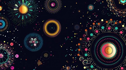 Wall Mural - vibrant abstract cosmic background with colorful celestial patterns