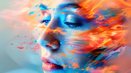 Wall Mural - ai-generated art creation, digital brushes and vibrant colors, innovative technology
